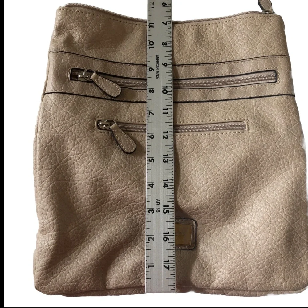 Rosetti Beige Faux Leather Multi-Pocket Adjustable Crossbody Bag - Picture 8 of 8
